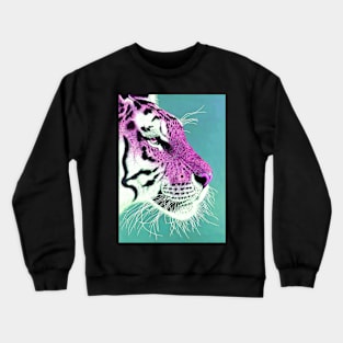 Fuchsia pink and white ombre tiger Crewneck Sweatshirt